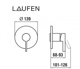 Смеситель для душа скрытого монтажа Laufen Kartell однорычажный розовое золото с PVD-покрытием H3313360820001