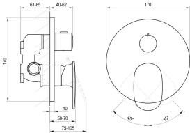 Смеситель для душа скрытого монтажа Ravak Spring 065.00 хром X070533