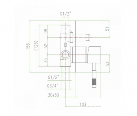 Смеситель для душа скрытого монтажа с переключателем Fiore Xenon 44NN7517 матовый черный