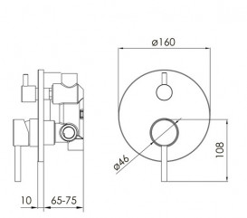 Смеситель для душа скрытого монтажа Volle Cruze однорычажный черный 1547.030204