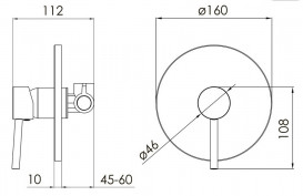 Змішувач для душу прихованого монтажу Volle Cruze одноважільний нікель 1547.100202