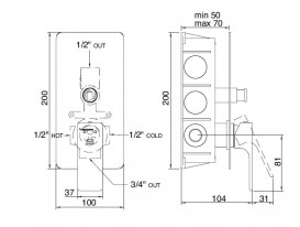 Смеситель для душа Treemme Hask однорычажный скрытого монтажа хром 6A49CC01
