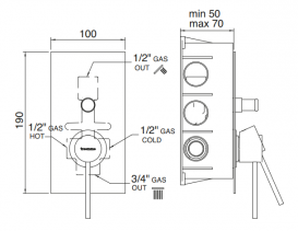 Змішувач для душа Treemme Up змішувач прихованого монтажу хром 5749СС01