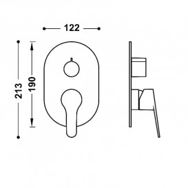 Смеситель для душа Tres Base встраиваемый 2 потребителя хром 21528110