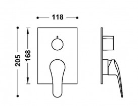 Змішувач для душу Tres Base вбудований 2 споживача хром 21628101