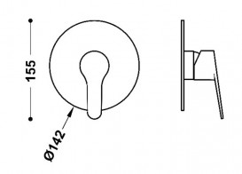 Змішувач для душу Tres Base вбудований 1 споживач хром 21527801