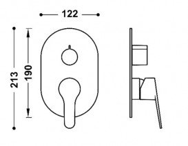 Змішувач для душу Tres Base вбудований 2 споживача хром 21528101