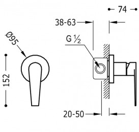 Смеситель для душа Tres Class-Tres однорычажный встраиваемый хром 20517701