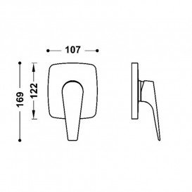Змішувач для душу Tres Canigo Plus 1 споживач хром 21827810
