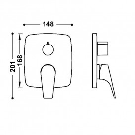 Змішувач для душу Tres Canigo вбудований 2 споживача хром 21728110