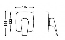 Смеситель для душа Tres Canigo встраиваемый 1 потребитель хром 21727801