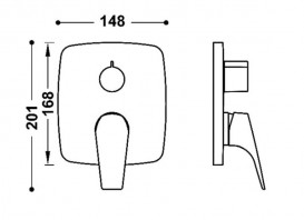 Смеситель для душа Tres Canigo встраиваемый 2 потребителя хром 21728101