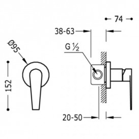 Змішувач для душа Tres Class хром 20517701