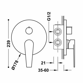 Смеситель для душа Tres Class-Tres Rapid-Box (2 канала) встраиваемый однорычажный хром 20528001