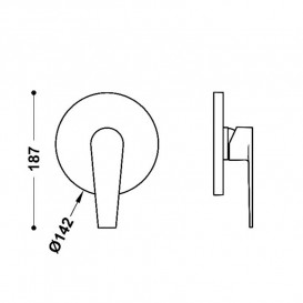Змішувач для душу Tres Class-Tres вбудований 1 споживач хром 20527810