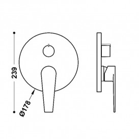 Смеситель для душа Tres Class-Tres встраиваемый 2 потребителя хром 20528110
