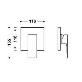 Смеситель для душа Tres Cuadro Exclusive встраиваемый 1 потребитель однорычажный хром 10627810