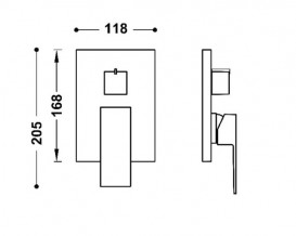 Змішувач для душу Tres Cuadro Exclusive вбудований 2 споживача матовий білий 10628101BM