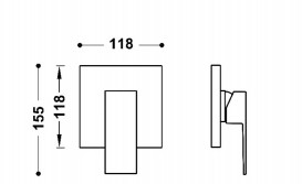 Смеситель для душа Tres Cuadro Exclusive встраиваемый 1 потребитель матовый черный 10627801NM