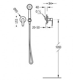 Змішувач для душа Tres Flat-Tres одноважільний з ручним душем хром 20417702