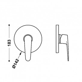 Змішувач для душу Tres Flat-Tres вбудований 1 споживач хром 20427810