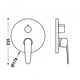 Смеситель для душа Tres Flat-Tres встраиваемый 2 потребителя хром 20428110