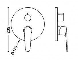 Смеситель для душа Tres Flat-Tres встраиваемый 2 потребителя хром 20428101