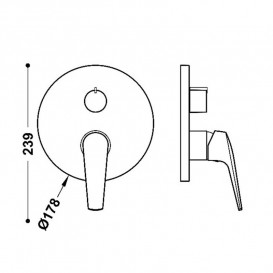 Смеситель для душа Tres Fuji встраиваемый однорычажный 2 потребителя матовый черный 28128110NM