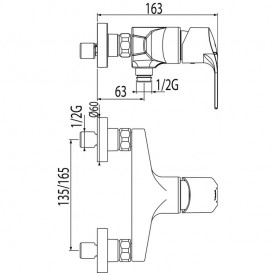 Смеситель для душа Tres K-Tres однорычажный с ручным душем хром 06916702
