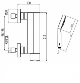 Змішувач для душа Tres Lex-Tres хром 181468