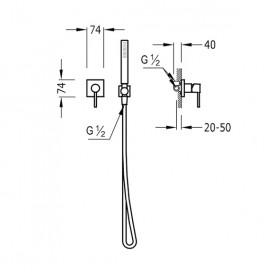 Смеситель для душа Tres Max-Tres однорычажный с ручным душем хром 06217703