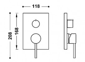 Смеситель для душа Tres Max-Tres встраиваемый 2 потребителя хром 06228101