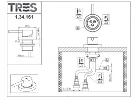 Змішувач для душа Tres Max-Tress одноважільний вбудований хром 134161