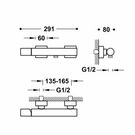 Смеситель для душа Tres Project-Tres однорычажный с ручным душем бронзовый черный 21116701KMB