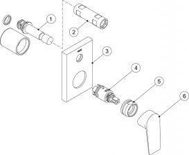 Смеситель для душа Tres Project-Tres однорычажный скрытого монтажа хром 21118001