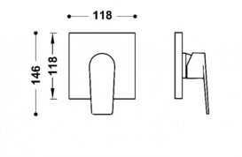 Змішувач для душу Tres Project вбудований 1 споживач сталь 21127801AC