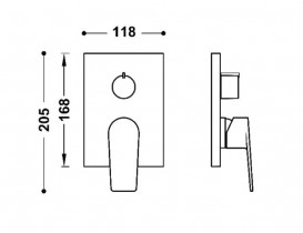 Смеситель для душа Tres Project встраиваемый 2 потребителя матовый черный 21128101NM