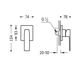 Смеситель для душа Tres Slim colors однорычажный 1 канал черный матовый 20217701NM