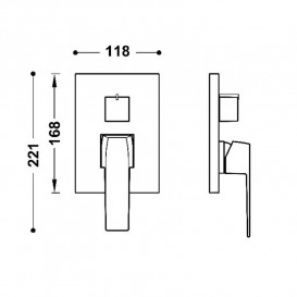 Смеситель для душа Tres Slim-Tres встраиваемый 2 потребителя хром 20228110