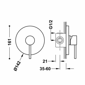 Смеситель для душа Tres Study Exclusive встраиваемый однорычажный хром 26227701