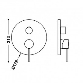 Смеситель для душа Tres Study Exclusive встраиваемый 2 потребителя однорычажный хром 26228110