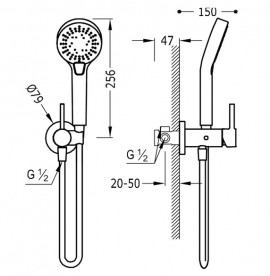 Змішувач для душа Tres Study-Tres одноважільний з ручним душем хром 26212301