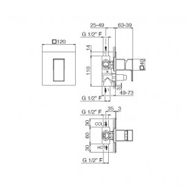 Змішувач для душа Vema Lys прихованого монтажу одноважільний хром V25140B0010
