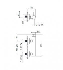 Змішувач для душа Vema Maira одноважільний хром V27090B0010