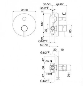 Смеситель для душа Vema Maira скрытого монтажа однорычажный хром V27140B0010