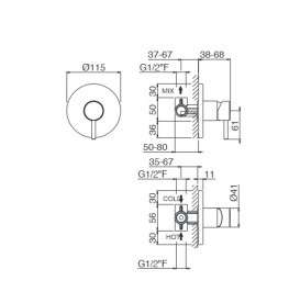 Змішувач для душа Vema Maira прихованого монтажу одноважільний хром V27130B0010