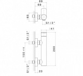 Смеситель для душа Vema Plavis однорычажный хром V01090B0010