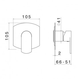 Смеситель для душа Vema Plavis скрытого монтажа однорычажный хром V01130EB0010