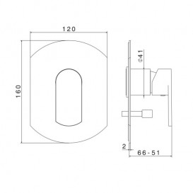 Змішувач для душа Vema Plavis прихованого монтажу одноважільний хром V01140EB0010