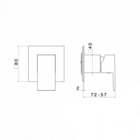 Смеситель для душа Vema Tamesis скрытого монтажа однорычажный хром V02130EB0010
